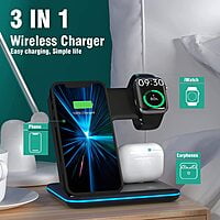 Wireless Charger, 3 in 1 Wireless Charging Station for Apple Watch, Fast Wireless Charger