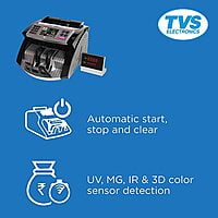 TVS Electronics CC 453 Star+ Cash Counting Machine - Auto Start, Stop & Clear | With Customer Display | UV, MG, IR & 3D Color Sensor Detection | Error Message on Fake Note Detection