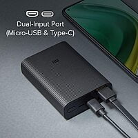 MI 10000mAh Lithium Ion, Lithium Polymer Power Bank Pocket Pro with 22.5 Watt Fast Charging, Dual Input Ports(Micro-USB and Type C), Triple Output Ports, (Black)