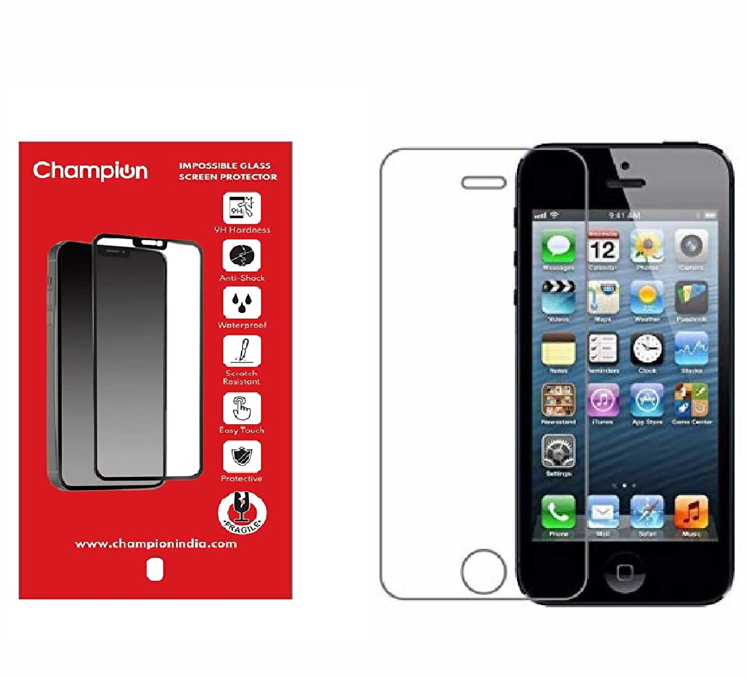 iPhone 4/4S Premium Tempered Glass Screen Protector Slim 9H Hardness 2.5D