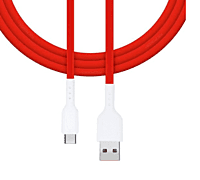 Champion C-Type Power+ Compatible Dash/Warp Data Sync Fast Charging Cable Supported for All C Type Devices (Red)