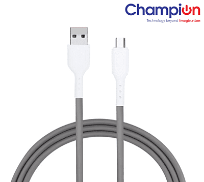 Champion TPE Micro/Grey 3Amp data cable (1mtr)