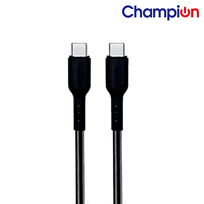 Champion TYPE-C TO TYPE-C PVC Data Cable (Black)