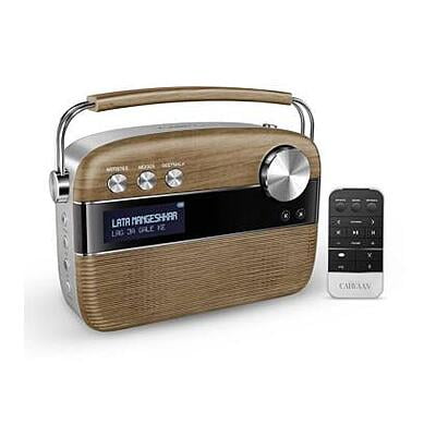 Saregama Carvaan Hindi - Portable Music Player with 5000 Preloaded Songs, FM/BT/AUX (Walnut Brown)