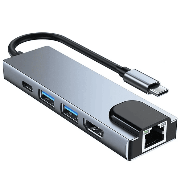 "Compact USB hub with multiple ports for seamless connectivity."