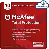 McAfee Total Protection Security For Window, Mac Single Licence Key (Email Delivery)