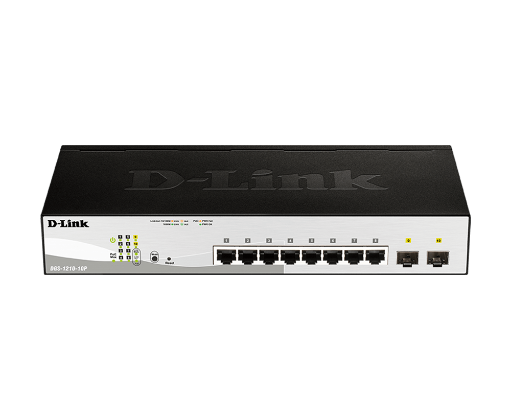 D-Link (DGS-1210-10P) 10-Port Gigabit Smart Managed PoE Switch