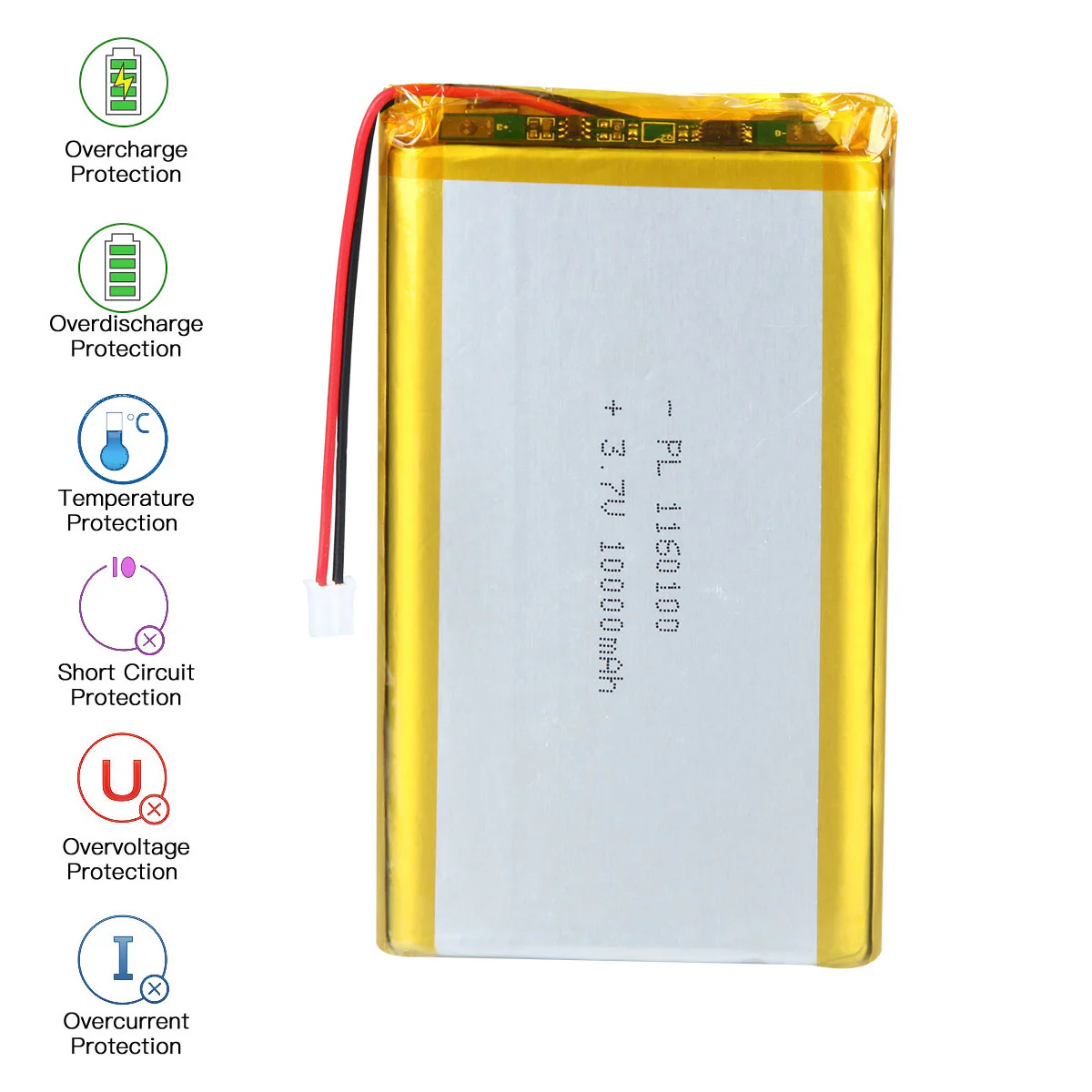 3.7V 10000mAh Lithium Polymer Battery Single Cell