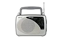 Philips Radio RL118/94 – MW/SW/FM Bands, 200mW RMS Sound Output, 3-in-1 Power Source with External Battery, Mains, and Built-in Rechargeable Battery