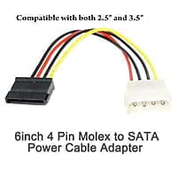 4 Pin Molex to SATA Power Cable Adapter for Internal Hard Disk Drive