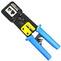 EZ Crimping Tool For RJ45 RJ11 RJ12 Cavity With Round Cable Stripper