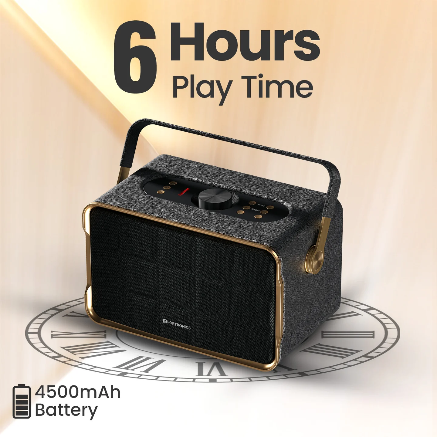 Portronics Harmony 80W Premium Portable HD Sound Speaker, Upto 6 Hours Playtime, 2.1 Channel