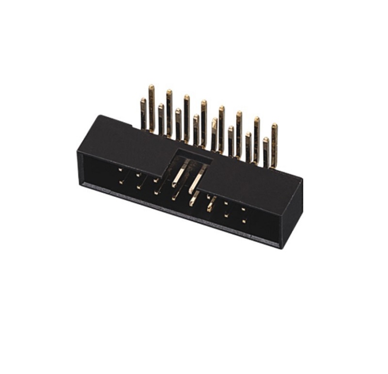 IDC Male Box Header Right Angle PCB Mount Connector for Secure Signal Transmission