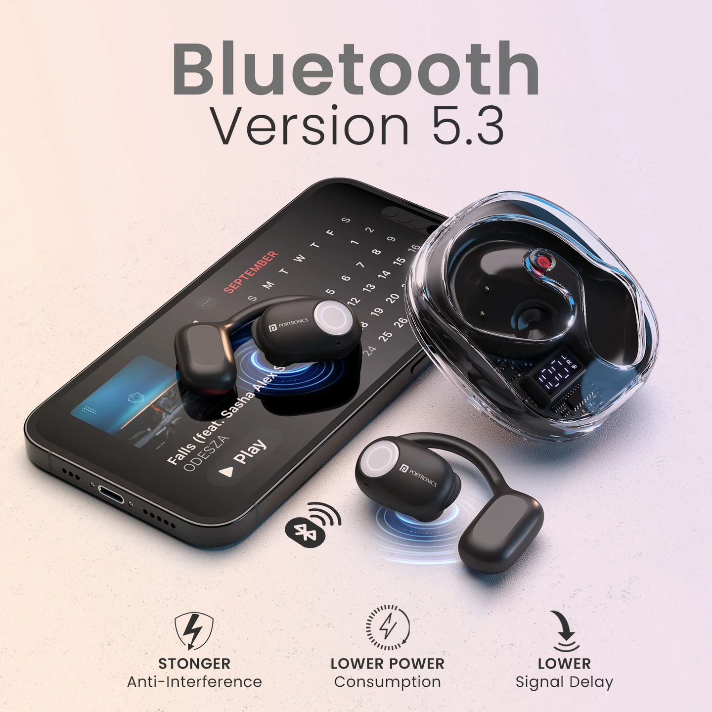 Portronics Harmonics Twins 30 Over-Ear Smart Wireless Earbuds