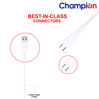 Buy 1 Get 1 Free Champion Micro Data Cable White (Pack of 2)