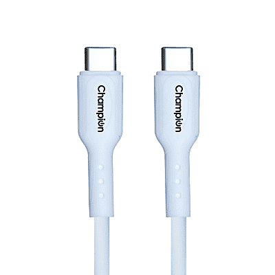 Champion SuperVOOC Type-C to C 65W Data Sync & Charging Cable PVC for all Apple & Type-C Port Devices (White)