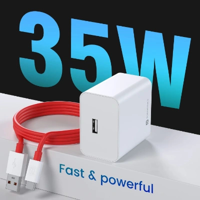 Portronics 35W Adapto 35A USB-A Fast Charging Adaptor with 1M Charging Cable, Support VOOC Charging/WARP Charging/Dash Charging/Quick Charging, Suitable for Oneplus,Samsung,Oppo,Realme,Mi (White)