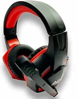 Gaming Headphones with Adjustable Mic Surround Sound Deep Bass (Red)