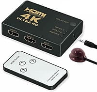 4K Ultra HD HDMI Switch 3 to 1 HDTV (Black)