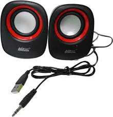 USB 2.0 Multimedia Speaker with 3.5mm Jack Sound and Volume Control Cable for Pc Laptop Desktop and Mobile Phones