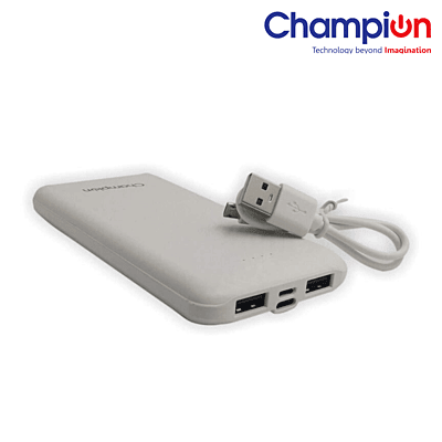 Champion Power Bank Champ 114 Capacity 10000 mAh White (BIS Certified)