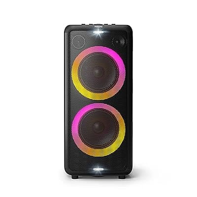 "Philips TAX5206 Bluetooth Party Speaker – 160W Power, 14 Hours Play Time, Karaoke, Guitar/Mic Input, Party Lights, Trolley Design"