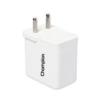 Champion 25W PD Wall Charger/Adapter with Dual Output (USB + Type C) Supports PPS/Warp/Dash/SuperVooc Charging Via USB Port & PD Charge Via Type-C for iPhone & Android Devices (White)