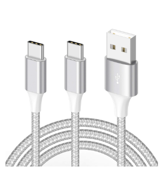 Champion 2in1 USB(A) To Type C Cable Nylon Braided, Fast Charge and Sync Compatible with Samsung S20/S10/S9, Note10/9, Xiaomi Mi A3/A2, Huawei P30/P20/Mate20, LG G7 (1.2m)