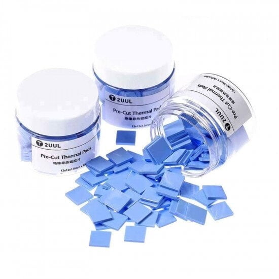 SC02 Pre-Cut Thermal Silicone Pads (12x12x1.5mm) - 100 Pcs/Box for Efficient Heat Transfer