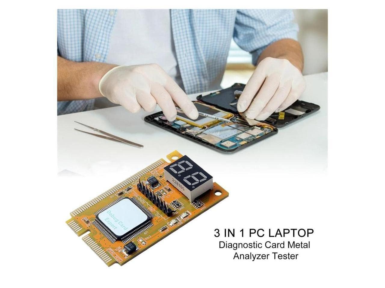 Mini PCI/Mini PCI-E/LPC 3-in-1 PCB Diagnostic Test Card for Desktop and Laptop Debugging