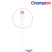 Buy 1 Get 1 Free Champion Micro Data Cable White (Pack of 2)