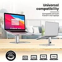 Portronics My Buddy K3 Portable Laptop Tabletop Stand I Foldable & Adjustable for Laptops Up to 15.6 Inches (Silver)