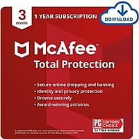 McAfee Total Protection Security For Window, Mac Single Licence Key (Email Delivery)