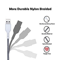 Champion USB to Micro 2.4Amp Data Sync & Charging Cable Braided 1M for all Android & Micro USB Devices