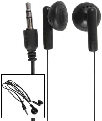 Wired Airline Headphone - Single Use Earphone without Mic ( Black)