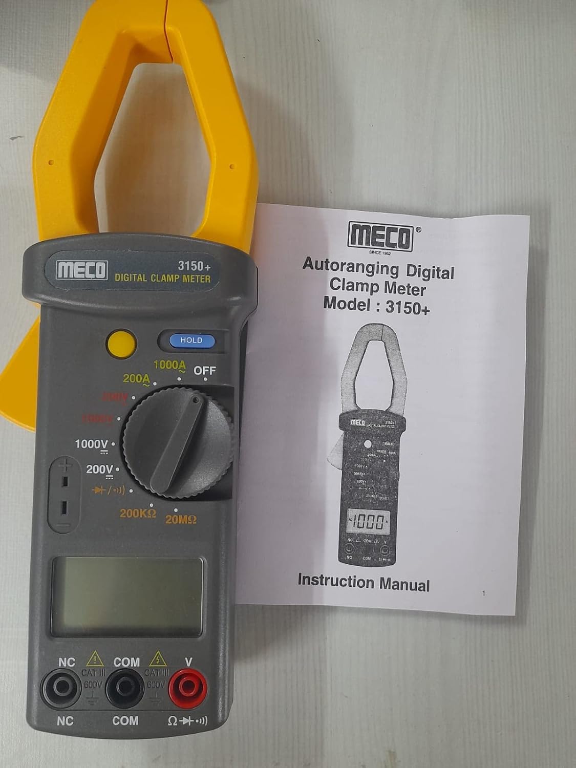 Meco 3150+ Manual Ranging 3½ Digit Data hold APO Digital Clamp Meter Digital Multimeter