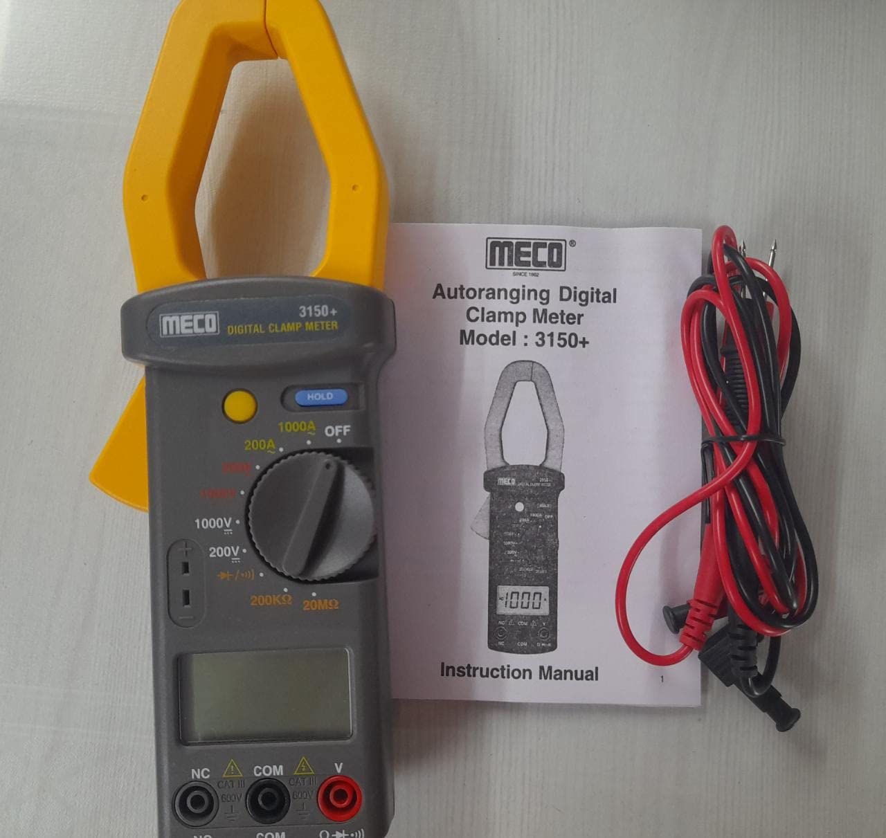 Meco 3150+ Manual Ranging 3½ Digit Data hold APO Digital Clamp Meter Digital Multimeter