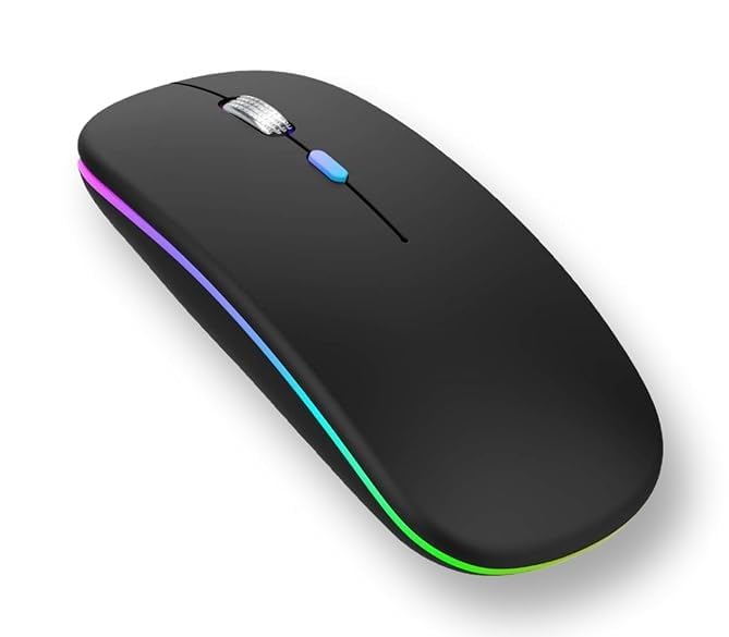 Wireless Bluetooth RGB Mouse: Rechargeable, Silent & Slim