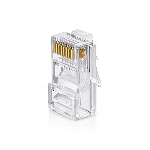 RJ45 Ethernet Crimp Connectors For LAN, UTP and PoE Networks ,Compatible for Cat5/Cat5e/Cat6 Cables