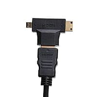 HDMI Female to Micro HDMI or Mini HDMI Male Connector (Black)