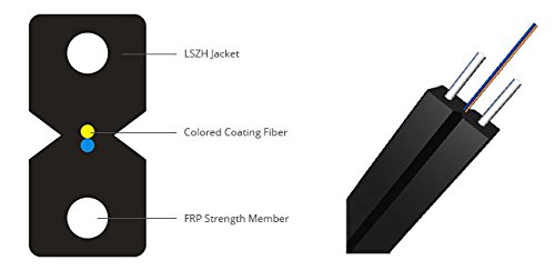 FTTH DROP CABLE GJXH-2B6A1-METTALIC 2F