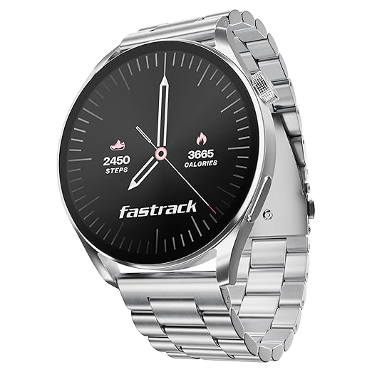 Fastrack Dezire FX1 Luxury Metal Smart Watch, 1.38” (3.50cm) UltraVU HD Display, Functional Crown, SingleSync BT Calling, AI Voice Assistant, 100+ Smartwatch Faces, IP68, Upto 5 Day Battery