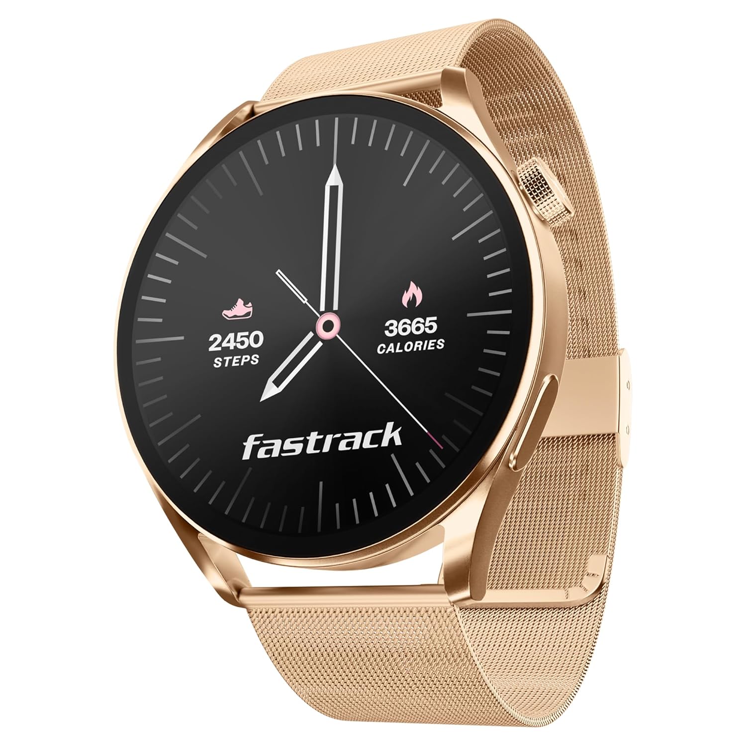 Fastrack Dezire FX1 Luxury Metal Smart Watch, 1.38” (3.50cm) UltraVU HD Display, Functional Crown, SingleSync BT Calling, AI Voice Assistant, 100+ Smartwatch Faces, IP68, Upto 5 Day Battery