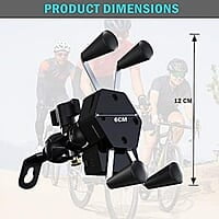 Bike Mobile Holder USB Charger Waterproof Heavy Duty Fast Charging 360 Degree Adjustable X-Grip (Black)