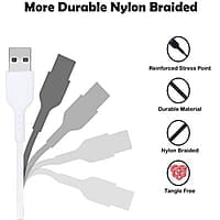 Champion USB to Type-C 3Amp Data Sync & Charging Cable PVC for all Android & USB Type-C Devices (White)