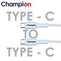 Champion SuperVOOC Type-C to C 65W Data Sync & Charging Cable PVC for all Apple & Type-C Port Devices (White)