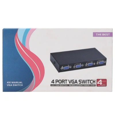 AD-VS-441 4 Port VGA Switch for PC, TV & Monitor – 1920x1440 Resolution