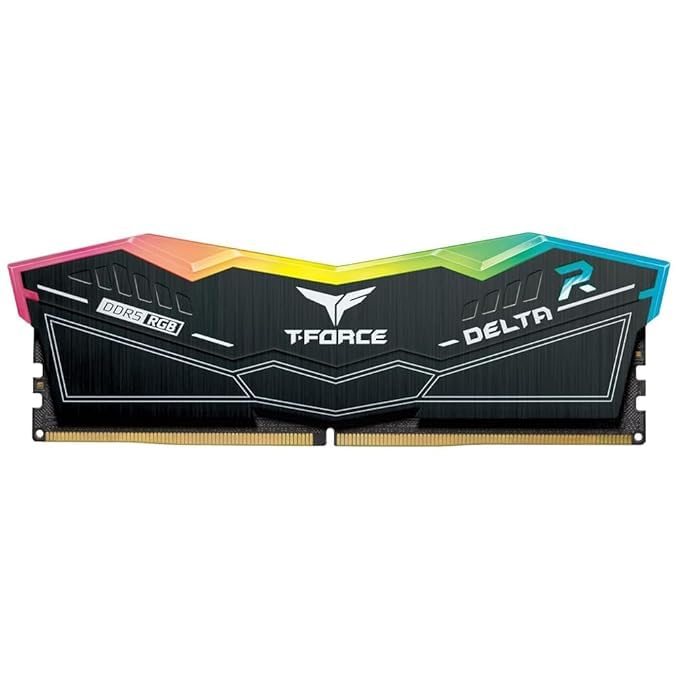 TeamGroup T-Force Delta RGB DDR5 Desktop Gaming Memory, Metal Heatsink, ARGB Sync, ECC, XMP 3.0/EXPO, Compatible With Intel/AMD CPU, High Performance Low Latency RAM