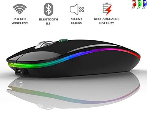 Wireless Bluetooth RGB Mouse: Rechargeable, Silent & Slim