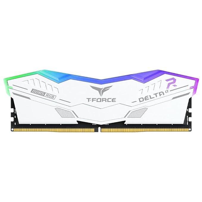 TeamGroup T-Force Delta RGB DDR5 Desktop Gaming Memory, Metal Heatsink, ARGB Sync, ECC, XMP 3.0/EXPO, Compatible With Intel/AMD CPU, High Performance Low Latency RAM